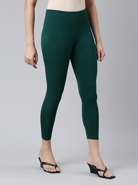 Image of Women Cotton Solid Belt Ankle Length Legging Four Way Lycra Leggings