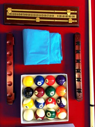 Billardtisch 8 ft VINTAGE Rot Full Optional Billard Billard-Spiel Messung 220 x 110 cm neue rot – Bild 7