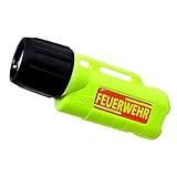UK 2AA LED Helmlampe Feuerwehr Sonderedition neongelb mit 3D Emblem ATEX zertifiziert mit Heckschalter - Helmleuchte, UK2AA, Taschenlampe, Handlampe