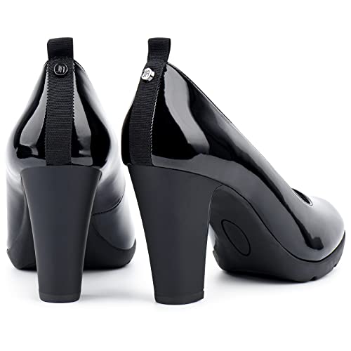 Jenn Ardor Women's Round Toe Chunky Heels Pumps Mid Block Heel Platform Shoes Office Work Wedding Evening Church Pumps For Women Black #TOP7