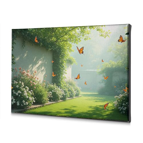Toile papillons jardin serein 30x40 cm de haute finition pour habiller vos murs avec élégance