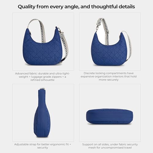 Travelon Boho Anti-Theft Slouchy Crossbody, Lush Blue, Lush Blue by Travelon - Image 5