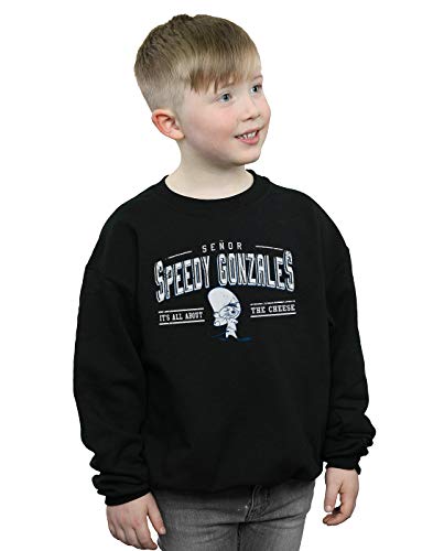 Absolute Cult Looney Tunes Boys Speedy Gonzales All About Cheese Sweatshirt Black 12-13 years