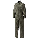 [サンディスク]SUN DISK【ツナギ服】防寒 弱撥水加工 ヒノマルカット ひざストレッチカット 軽くて暖かい 簡単丸洗い キルト冬物続服《044-2899/2897/2898》 (L, 2899-アーミーグリーン)