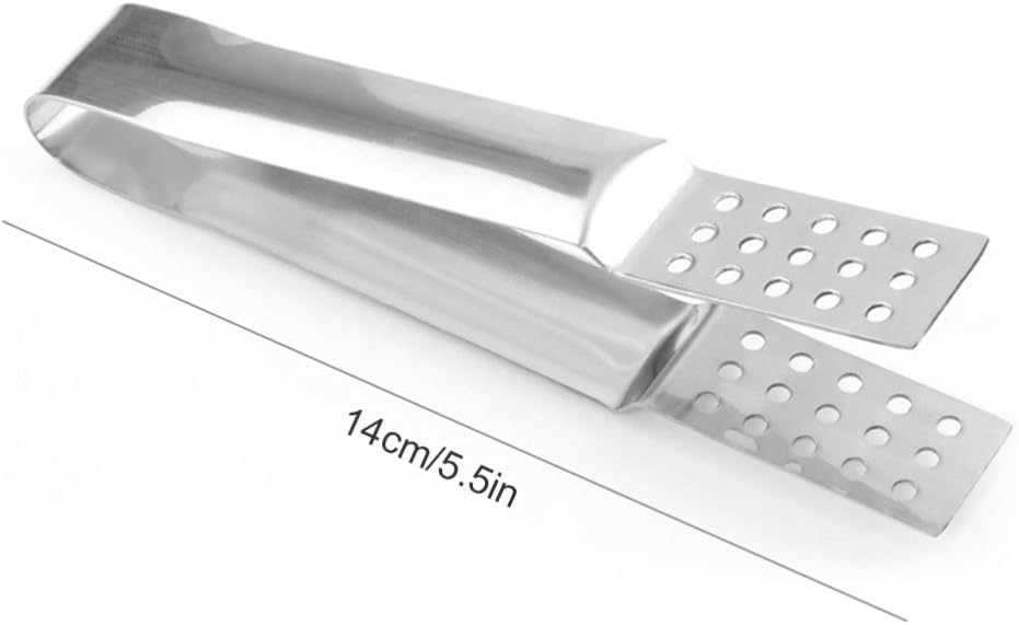 2Pcs Stainless Steel Tea Bag Tongs, Tea Bag Tweezers with Drain Holes for Brewed, Squeeze and Strain Tool for Hot and Iced 5.51 x 0.79 in