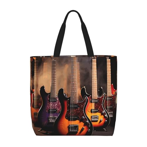 Tote Bag for Women Reusable Grocery Bags Cute Animal Fox Flower Tote Bag with Inner Pocket Travel Tote for Shopping