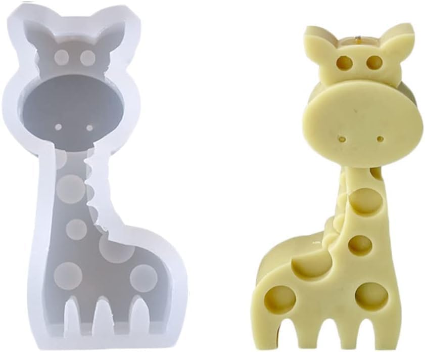 Giraffe Shape Candle Mold Silicone Animal Soap Molds for DIY Scented Candle Making Aromatherapy Wax Melts Clay Cute Handmade Soap Molds Bath Bombs Chocolate Cake Fondant Molds-image-16