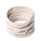 Material: Baumwollgemisch. Modischer Damen-Winterschal aus massiver Baumwollmischung, warmer Damen-Halstuch, Ringkragen, Unisex Bandana für Frauen (Farbe: WJ77 11Beige)