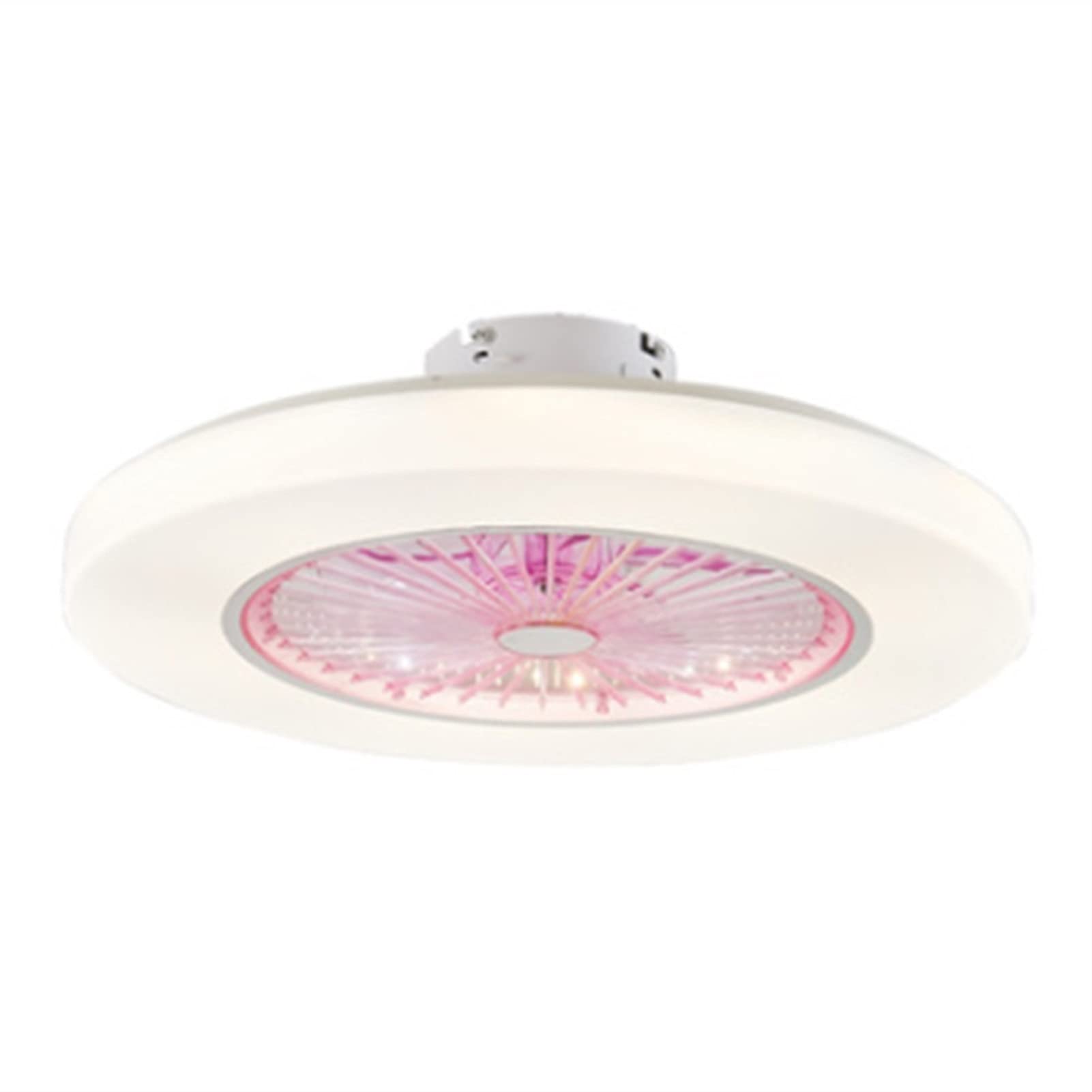 Ventilateur de plafond tricolore à pales transparentes et plafonnier LED intégré