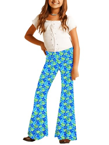 Image of Deerose Girls Halloween Hippie Bell Bottom Pants High Waist Flare Pants 5-14 Years