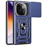 Lucyliy Compatible with vivo iQOO Z9s Pro Case Dual-Layer Rigid PC, Drop-Proof Compatible for vivo T3 Pro Phone Case Cover Blue