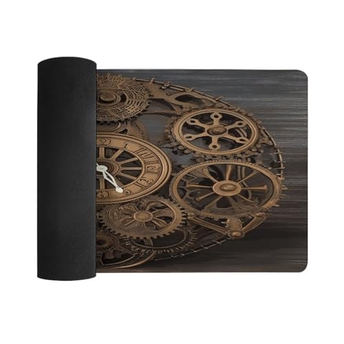 Alfombrilla de escritorio Steampunk Gears Clock grande 30x60 cm miniatura 3