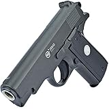 B.W. Softair Gun Airsoft Pistole + Munition | G2 - Schwarz Profi Vollmetall | 16cm. Inkl. Magazin & unter 0,5 Joule (ab 14 Jahre)