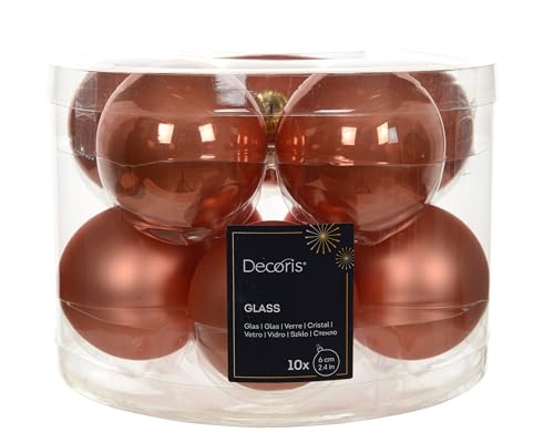 Weihnachtskugeln Glas 6cm x 10 Stück - matt & glänzend - Christbaumkugeln Weihnachtsbaumkugeln für Weihnachten - Christbaumschmuck & Weihnachtsbaumschmuck - Kürbis