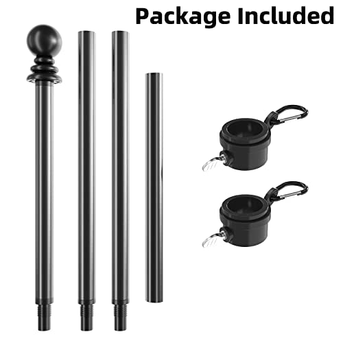 Scwn 5 Ft Flag Pole For Kit, Tangle Free Spinning Weather Resistant Rustproof Metal Aluminum Flagpole For 3X5 American Flag, 1" Dia Flag Pole For Outside, Residential Or Commerical(Without Bracket) #TOP2