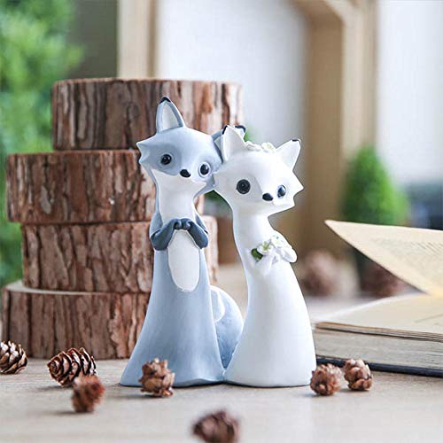 Dszxhn Statues For Home Decor,Modern Resin Cute Fox Couple Forest Animal Sculpture Crafted Figurines,Home Desktop Shelf Crafts Art Décor Statuettes For Indoor Living Room Or Office #TOP4
