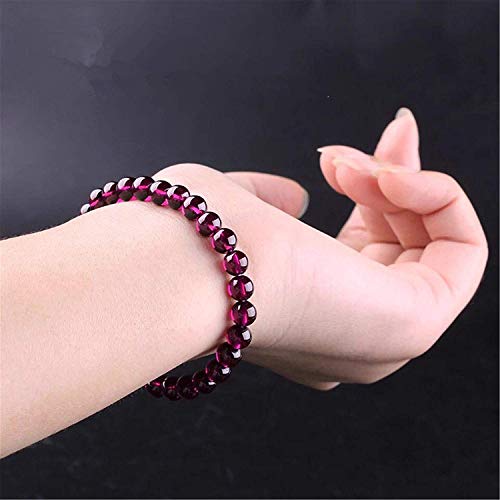 Muko Gemstone 7Mm Natural Purple Red Garnet Crystal Clear Round Beads Women Man Bracelet Aaaaa #TOP3