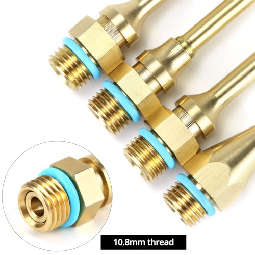 QWORK Conjunto de bicos de pistola de cola de cobre puro 4 peças - conjunto sortido de bicos de pist