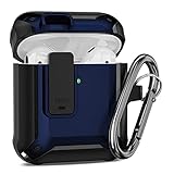 AirPods Case Cover with Keychain, Jiunai Strong Protective Armor Secure Look Shockproof Thick...