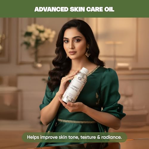 Image of VedaOils Carrot Seed Anti-Ageing After-Bath Body Oil for Fine Lines & Wrinkles | Smooth, Radiant & Glowing Skin | 100% Botanical Extracts | Suitable for All Skin Types | 100ml