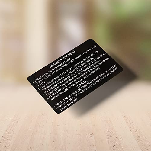 10 PCS Black Metal Miranda Warning Card With American Flag, Laser Engraved Insert Card Gift - Thumbnail 3