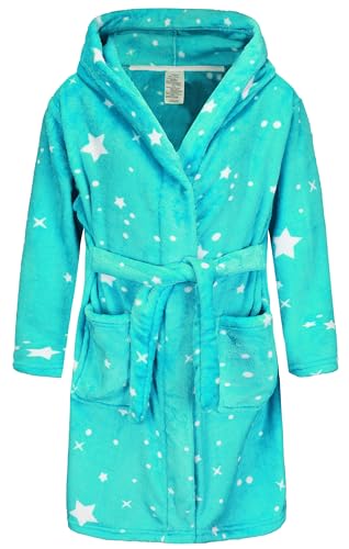 Image of Kids Hooded Bathrobe Girls Soft Plush Hooded Flannel Pajamas Sleepwear Boys Spa Robe