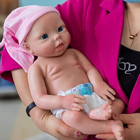 OCSDOLL 20inch Platinum Liquid Full Silicone Reborn Baby Dolls - 6.9Lbs, Lifelike Soft Silicone Newborn Baby Doll Girl，Not Vinyl Dolls,Weighted Realistic Newborn Silicone Full Body Dolls Cover