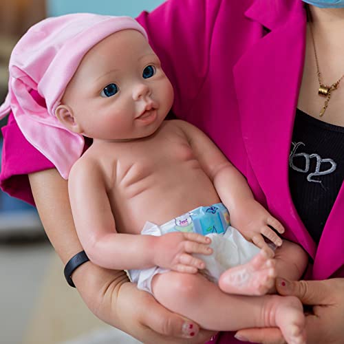 OCSDOLL 20inch Platinum Liquid Full Silicone Reborn Baby Dolls - 6.9Lbs, Lifelike Soft Newborn Baby Doll Girl，Not Vinyl Dolls,Weighted Realistic Newborn Silicone Full Body Dolls