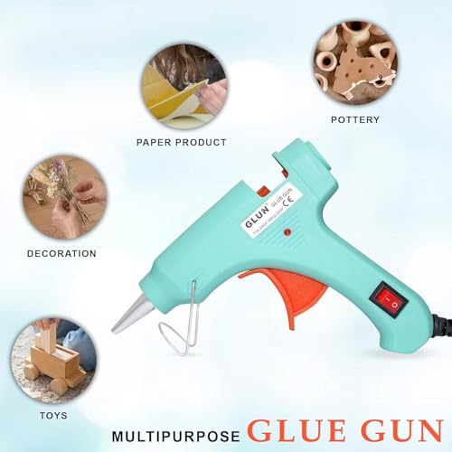Image of DODUS Hot Glue Gun mini 20 watt with 5 Glue Sticks Transperent, On /Off Switch with Indicator (Multicolor)