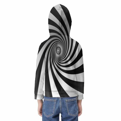 Sweat à capuche 3D pour enfants 11-13Y avec impression durable à rayures