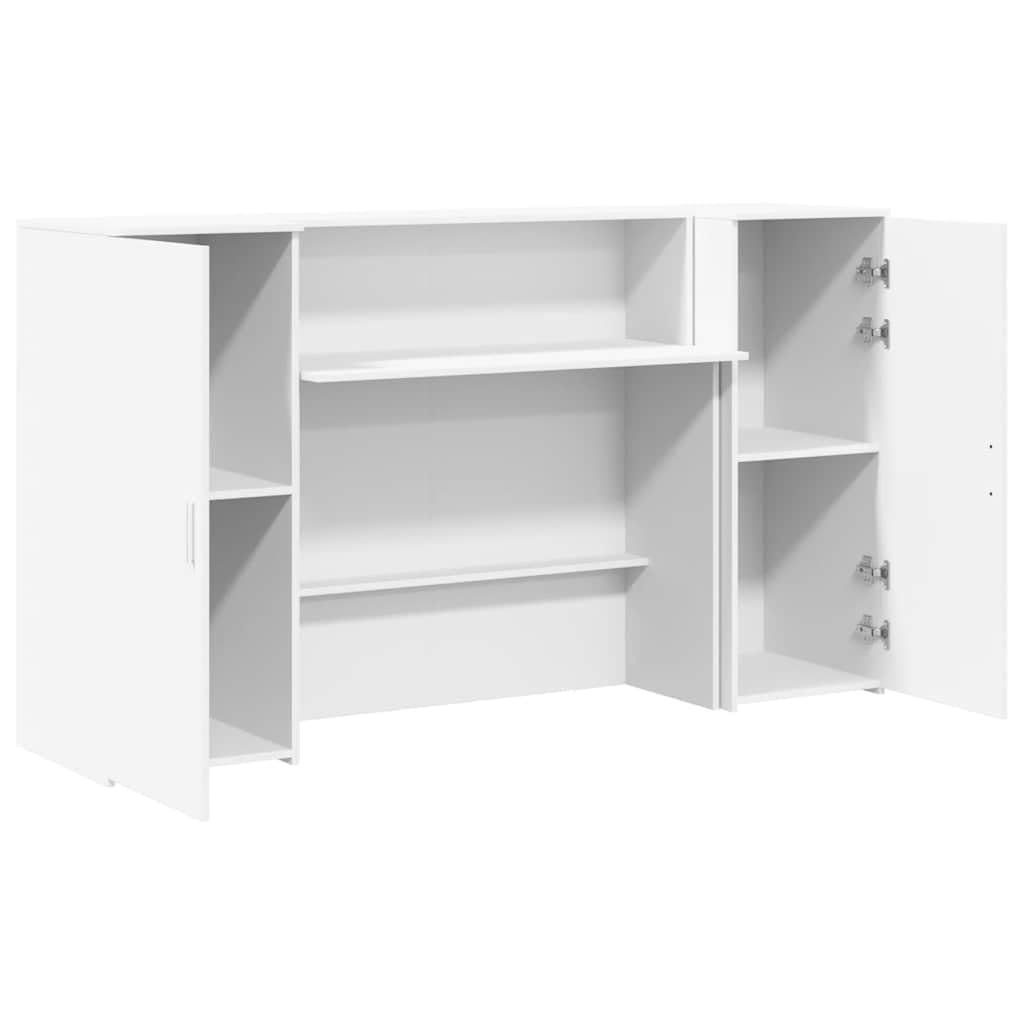 vidaXL Bureau de réception Blanc 180x50x103,5 cm Bois d'ingénierie