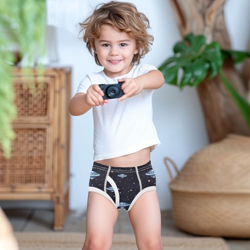 visesunny Boys Potty Training Underwear Star Ufo Pattern Breathe Cotton Briefs Size 2T-8Y for Toddler3