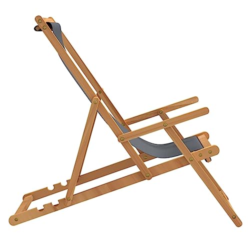Silla de playa plegable en madera maciza de alta calidad 6