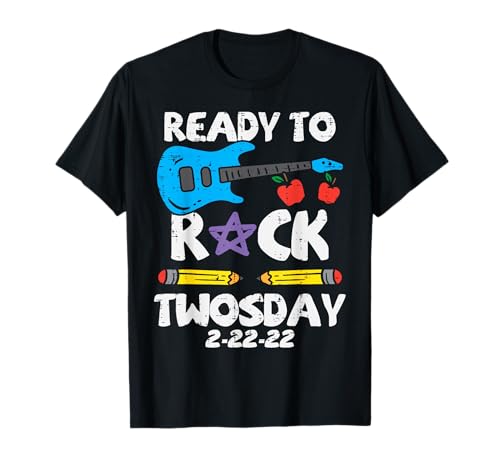 Ready To Rock Twosday 2/22/22 Guitar Twos Day 2022 Niños Camiseta