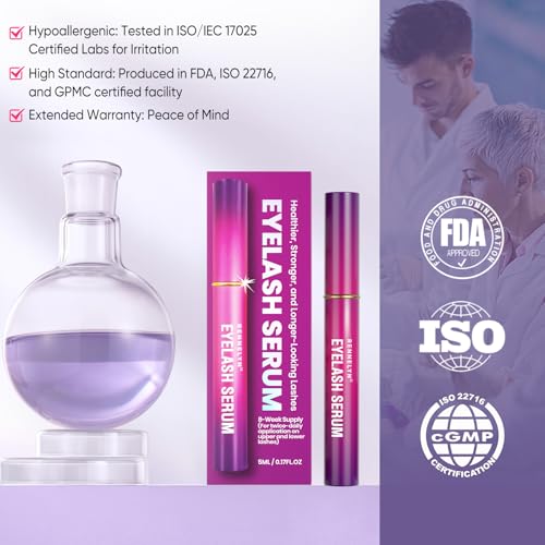 Eyelash Serum Lash Growth Enhancer: Advanced Natural Formula (Purple, 5 ML) by Rennelyn - Image 7