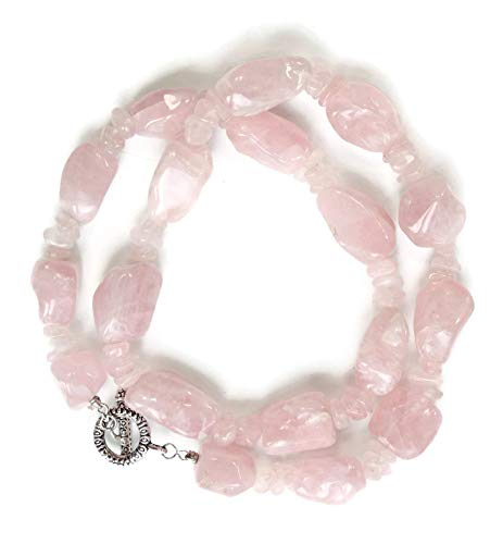 Pink Rose Quartz Crystal Necklace 