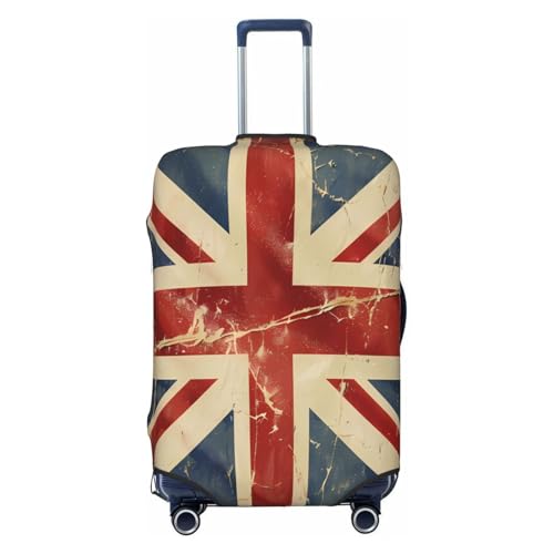 Retro UK British England Flag Luggage Cover Elastic Travel Suitcase Covers, Anti Scratch Dust Proof Baggage Covers, Fits 29-32 inch Suitcases