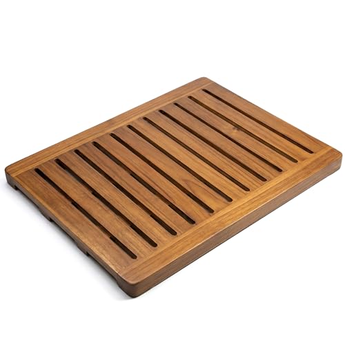 Acacia Wood Shower Mat 24x18 Inches by Demigo, Luxury Bath