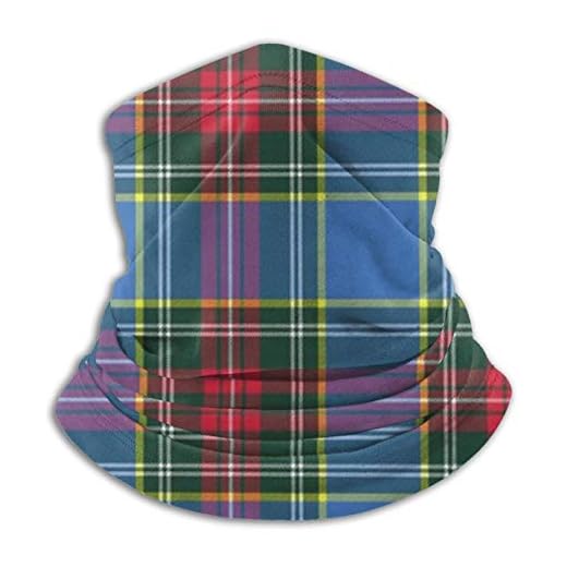 ZVEZVI Macbeth tartan kilt tyg mönster mikrofiber nackvärmare, ansiktsbandanas, halsdamask, balaclava, variation huvudscarf, lätt andningsbar, utomhus/fiske/löpning/cykling