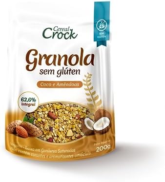 Granola Coco e Amêndoas com Aveia Sem Glúten 200g - Cereal Crock