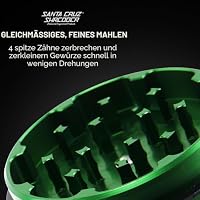 Santa Cruz Shredder Kräutermühle, 3-teilig, mittelgroß, 5,4 cm, hervorragender Griff und Aluminium (grün) – Ansicht 3