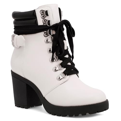MIA Women's Annamaria Boot, White, 8.5 Medium US