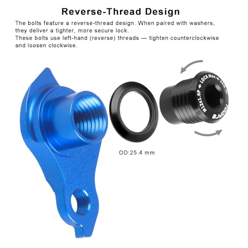 TerchPilet Universal Schaltauge Ersatz für SRAM UDH, CNC Aluminium Schaltauge mit Umkehrgewindeschrauben, kompatibel mit Road Gravel MTB E-MTB Rahmen entworfen für UDH, Schwarz