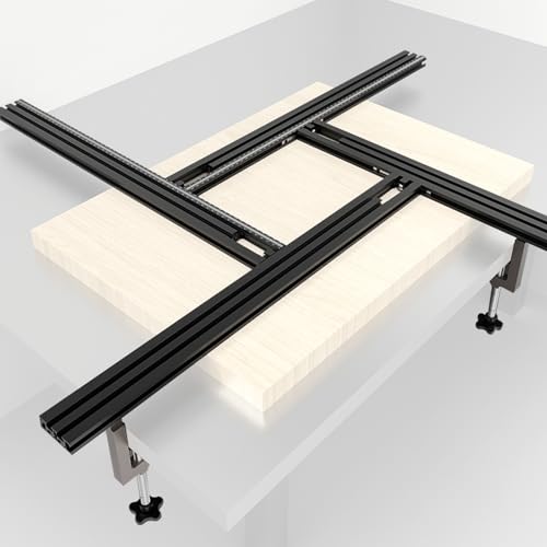 Verstellbarer Frässchablone, 800mm x 800mm Fräsvorrichtung, Fräshilfe für Oberfräse für Holzbearbeitung zum Erstellen von Quadratischen Rechteckigen Schlitzen