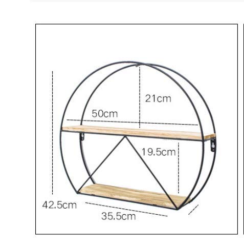 XYL HOME Bastidores de Pared de Madera Maciza de Hierro Forjado, Colgantes de Pared, Sala de Estar, Dormitorio, Tabla de partición, repisa de estantes, Informe, semicírculo