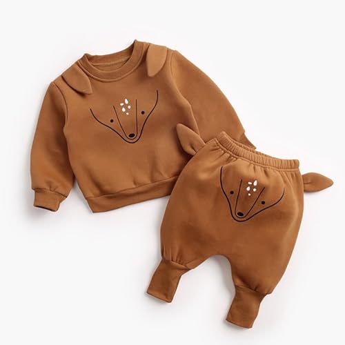 Infant Boys Girls Cute Cartoon Animals Long Sleeve Sweatshirt Blouse Tops Warm Trousers Pants 6 Months Clothes4