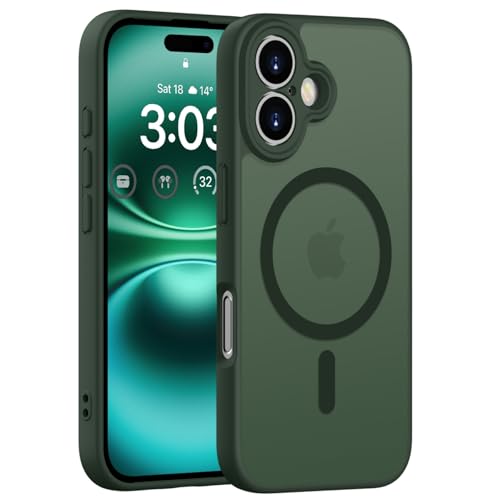 ORDA Magnetisch Hülle für iPhone 16 6,1 Zoll Kompatibel mit MagSafe, Transluzente Matt Rückseite Dünn Kameraschutz Stoßf...