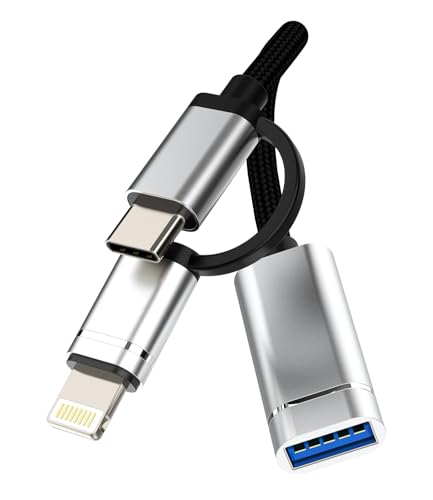 Adaptateur USB C pour iPhone 15 Pro transfert caméra et souris OTG