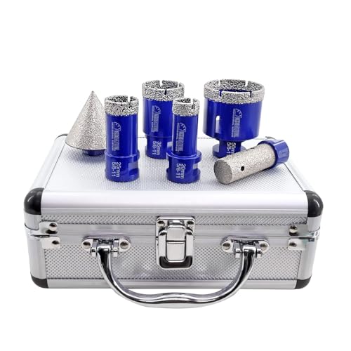 Image of SHDIATOOL Tile Diamond Drill Bits Set,Porcelain Hole Saw, Cutter for Marble Ceramic Granite 6pieces(20 /25 /35 /50 /20MM /2 inch)