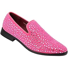 SPK27 Mens Rhinestone Sparkling Suede Dress Shoes Loafer Classic Designer Moccasins
